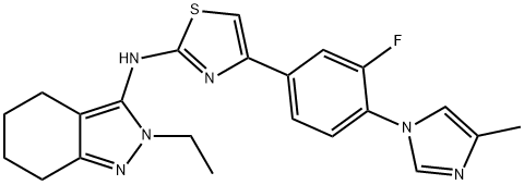 2H-Indazol-3-amine, 2-ethyl-N-[4-[3-fluoro-4-(4-methyl-1H-imidazol-1-yl)phenyl]-2-thiazolyl]-4,5,6,7-tetrahydro-|化合物 Γ-SECRETASE MODULATOR 13