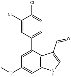 4-(3,4-Dichlorophenyl)-6-methoxyindole-3-carboxaldehyde Structure