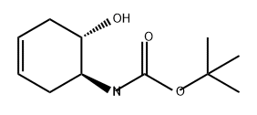 Carbamic acid, N-[(1S,6S)-6-hydroxy-3-cyclohexen-1-yl]-, 1,1-dimethylethyl ester Structure