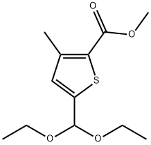 2-Thiophenecarboxylic acid, 5-(diethoxymethyl)-3-methyl-, methyl ester Struktur