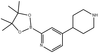 Pyridine, 4-(4-piperidinyl)-2-(4,4,5,5-tetramethyl-1,3,2-dioxaborolan-2-yl)- Struktur