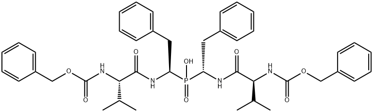 ビス[(R)-α-[N-(ベンジルオキシカルボニル)バリルアミノ]フェネチル]ホスフィン酸 化学構造式