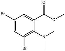 Benzoic acid, 3,5-dibromo-2-(dimethylamino)-, methyl ester Struktur