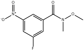 3-Fluoro-N-methyl-N-methoxy-5-nitrobenzamide Struktur