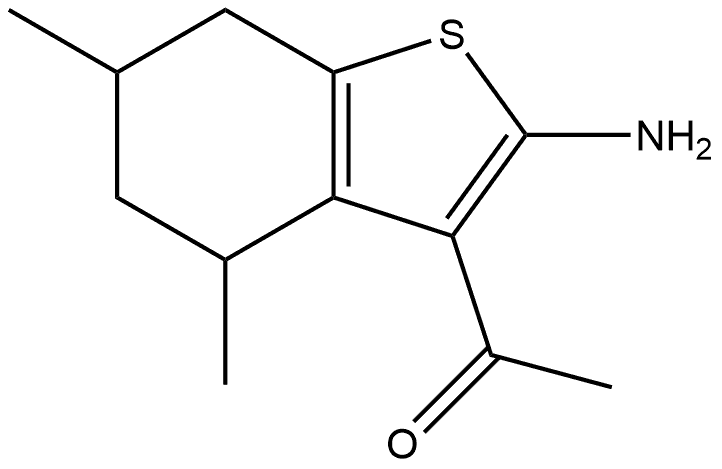1-(2-amino-4,6-dimethyl-4,5,6,7-tetrahydrobenzothiophen-3-yl)ethanone Structure