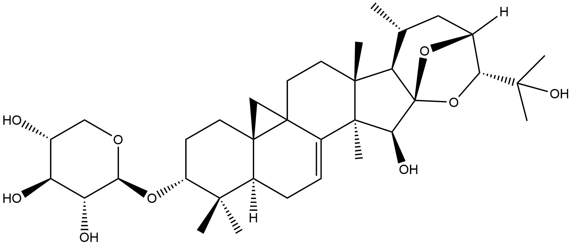 β-D-Xylopyranoside, (3β,15α,16α,23R,24R)-16,23:16,24-diepoxy-15,25-dihydroxy-9,19-cyclolanost-7-en-3-yl|24-表-7,8-二羟基升麻醇 3-O-木糖苷