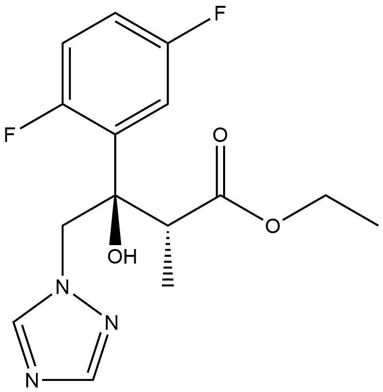 rel-Ethyl (αR,βR)-β-(2,5-difluorophenyl)-β-hydroxy-α-methyl-1H-1,2,4-triazole-1-butanoate Structure