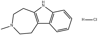 Azepino[4,5-b]indole, 1,2,3,4,5,6-hexahydro-3-methyl-, hydrochloride (1:1) Struktur