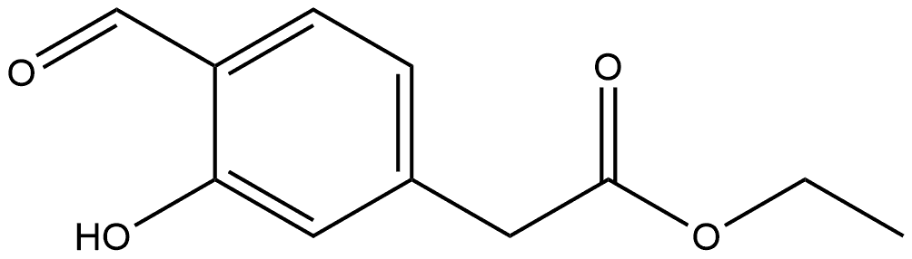 Benzeneacetic acid, 4-formyl-3-hydroxy-, ethyl ester Struktur