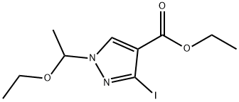 Ethyl 1-(1-ethoxyethyl)-3-iodo-1H-pyrazole-4-carboxylate Struktur