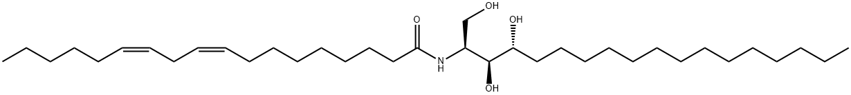 9,12-Octadecadienamide, N-[(1S,2S,3R)-2,3-dihydroxy-1-(hydroxymethyl)heptadecyl]-, (9Z,12Z)- Struktur