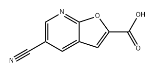 Furo[2,3-b]pyridine-2-carboxylic acid, 5-cyano- Struktur