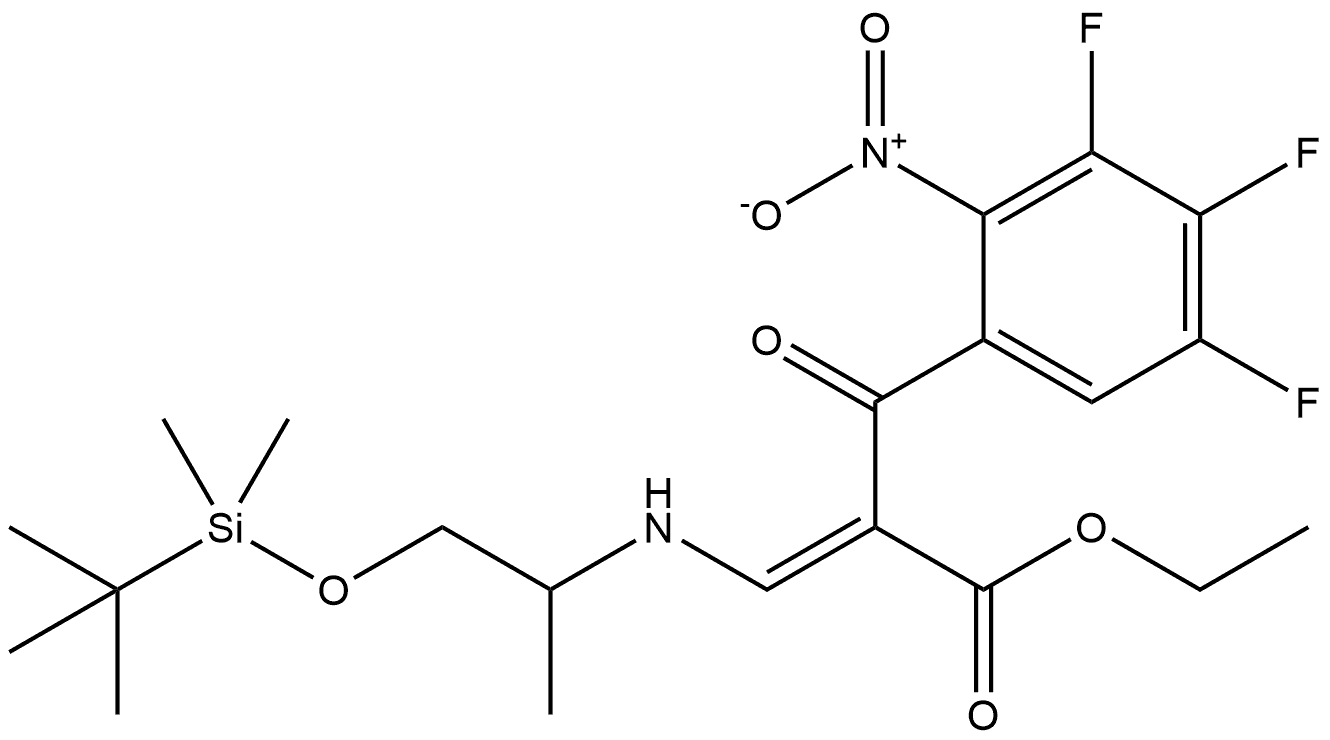 Benzenepropanoic acid, α-[[[2-[[(1,1-dimethylethyl)dimethylsilyl]oxy]-1-methylethyl]amino]methylene]-3,4,5-trifluoro-2-nitro-β-oxo-, ethyl ester, (E)- (9CI)