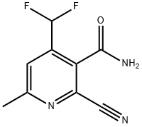 2-Cyano-4-(difluoromethyl)-6-methylpyridine-3-carboxamide Structure