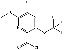 3-Fluoro-2-methoxy-5-(trifluoromethoxy)pyridine-6-carbonyl chloride 结构式