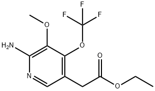 Ethyl 2-amino-3-methoxy-4-(trifluoromethoxy)pyridine-5-acetate 结构式