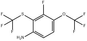 3-Fluoro-4-trifluoromethoxy-2-(trifluoromethylthio)aniline 结构式