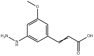 3-Hydrazinyl-5-methoxycinnamic acid Struktur