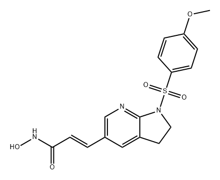 2-Propenamide, 3-[2,3-dihydro-1-[(4-methoxyphenyl)sulfonyl]-1H-pyrrolo[2,3-b]pyridin-5-yl]-N-hydroxy-, (2E)- Structure