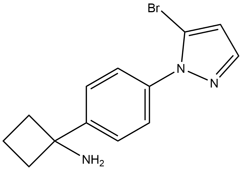 1-4-(5-Bromo-1H-pyrazol-1-yl)phenylcyclobutanamine Structure