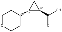 Cyclopropanecarboxylic acid, 2-(tetrahydro-2H-pyran-4-yl)-, (1R,2S)-rel- Structure