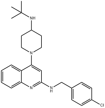 2-Quinolinamine, N-[(4-chlorophenyl)methyl]-4-[4-[(1,1-dimethylethyl)amino]-1-piperidinyl]-|GNS561