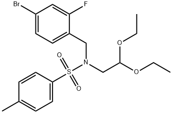 N-[(4-溴-2-氟苯基)甲基]-N-(2,2-二乙氧基乙基)-4-甲基苯磺酰胺, 2013582-60-8, 结构式