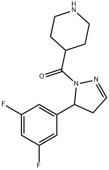 Methanone, [5-(3,5-difluorophenyl)-4,5-dihydro-1H-pyrazol-1-yl]-4-piperidinyl- Structure