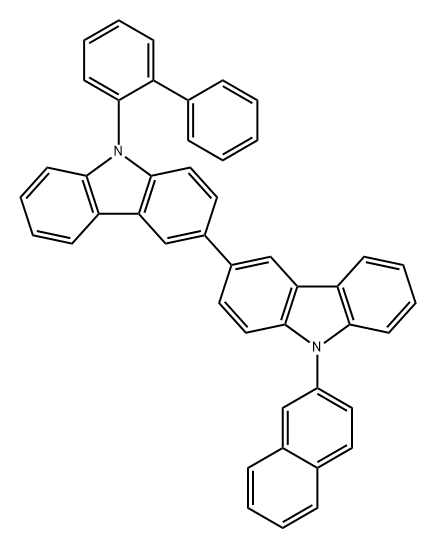3,3'-Bi-9H-carbazole, 9-[1,1'-biphenyl]-2-yl-9'-(2-naphthalenyl)- Structure