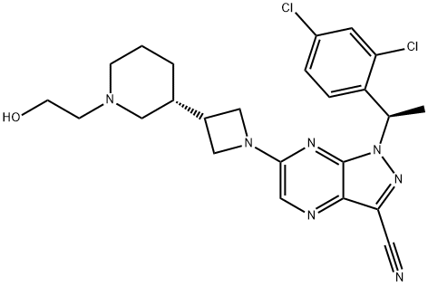 1H-Pyrazolo[3,4-b]pyrazine-3-carbonitrile, 1-[(1R)-1-(2,4-dichlorophenyl)ethyl]-6-[3-[(3R)-1-(2-hydroxyethyl)-3-piperidinyl]-1-azetidinyl]-|CCR4 ANTAGONIST 3
