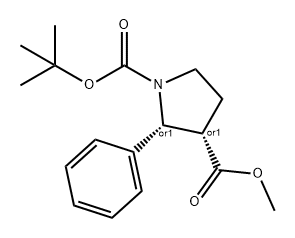 1,3-Pyrrolidinedicarboxylic acid, 2-phenyl-, 1-(1,1-dimethylethyl) 3-methyl ester, (2R,3S)-rel-|顺式-1-Boc-2-苯基吡咯烷-3-甲酸甲酯