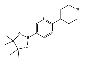Pyrimidine, 2-(4-piperidinyl)-5-(4,4,5,5-tetramethyl-1,3,2-dioxaborolan-2-yl)- Struktur