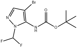 tert-butyl [4-bromo-1-(difluoromethyl)-1H-pyrazol-5-yl]carbamate Structure