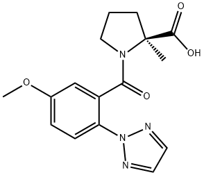 1-[5-Methoxy-2-(2H-1,2,3-triazol-2-yl)benzoyl]-2-methyl-L-proline Structure