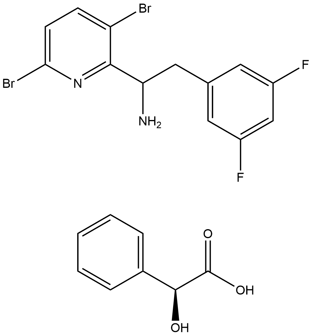 (S)-1-(3,6-dibromopyridin-2-yl)-2-(3,5-difluorophenyl)ethoxy-1-amine (R)-2-hydroxy-2-phenylacetate|(S)-1-(3.6-二溴吡啶-2-基)-2-(3.5-二氟苯基)乙比-1-胺(R)-2-羟基-2-苯乙酸酯
