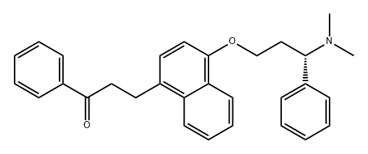 1-Propanone, 3-[4-[(3S)-3-(dimethylamino)-3-phenylpropoxy]-1-naphthalenyl]-1-phenyl- Struktur
