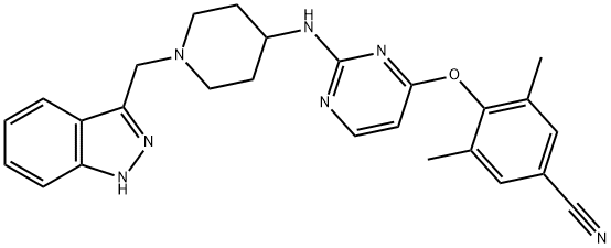 Benzonitrile, 4-[[2-[[1-(1H-indazol-3-ylmethyl)-4-piperidinyl]amino]-4-pyrimidinyl]oxy]-3,5-dimethyl-|化合物 HIV-1 INHIBITOR-34