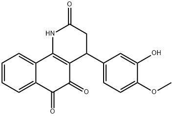 Benzo[h]quinoline-2,5,6(1H)-trione, 3,4-dihydro-4-(3-hydroxy-4-methoxyphenyl)-|化合物 ANTITUMOR AGENT-57