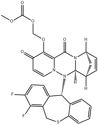 Carbonic acid, [[(6aR,7S,10R)-6-[(11S)-7,8-difluoro-6,11-dihydrodibenzo[b,e]thiepin-11-yl]-2,6,6a,7,10,12-hexahydro-2,12-dioxo-7,10-methanodipyrido[2,1-c:2',1'-f][1,2,4]triazin-1-yl]oxy]methyl methyl ester|化合物 CAP-DEPENDENT ENDONUCLEASE-IN-8