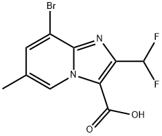 8-Bromo-2-(difluoromethyl)-6-methylimidazo[1,2-a]pyridine-3-carboxylic acid Structure
