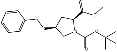 1,2-Pyrrolidinedicarboxylic acid, 4-(phenylmethoxy)-, 1-(1,1-dimethylethyl) 2-methyl ester, (2S,4S)- Structure
