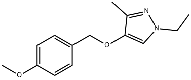 1H-Pyrazole, 1-ethyl-4-[(4-methoxyphenyl)methoxy]-3-methyl- Struktur