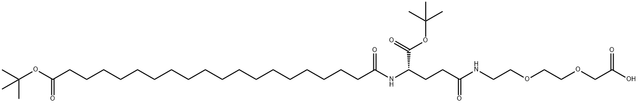 3,6-Dioxa-9,14-diazatetratriacontanedioic acid, 13-[(1,1-dimethylethoxy)carbonyl]-10,15-dioxo-, 34-(1,1-dimethylethyl) ester, (13S)- Structure
