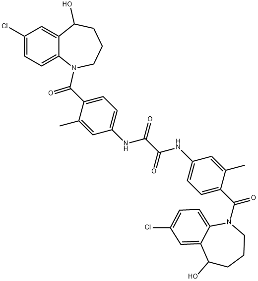 Ethanediamide, N1,N2-bis[4-[(7-chloro-2,3,4,5-tetrahydro-5-hydroxy-1H-1-benzazepin-1-yl)carbonyl]-3-methylphenyl]- Structure