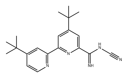 [2,2'-Bipyridine]-6-carboximidamide, N-cyano-4,4'-bis(1,1-dimethylethyl)- Struktur
