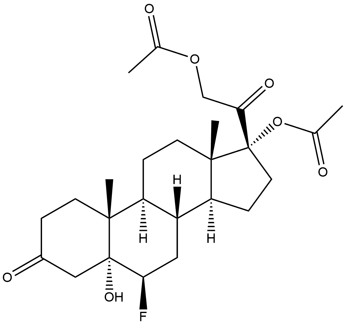 Pregnane-3,20-dione, 17,21-bis(acetyloxy)-6-fluoro-5-hydroxy-, (5α,6β)- (9CI)