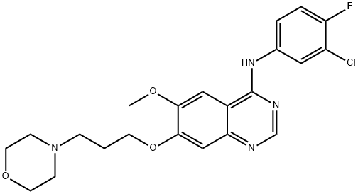 4-Quinazolinamine, N-(3-chloro-4-fluorophenyl)-6-methoxy-7-[3-(4-morpholinyl)propoxy]- Struktur