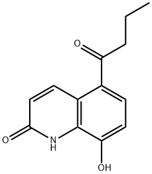 2(1H)-Quinolinone, 8-hydroxy-5-(1-oxobutyl)- Struktur