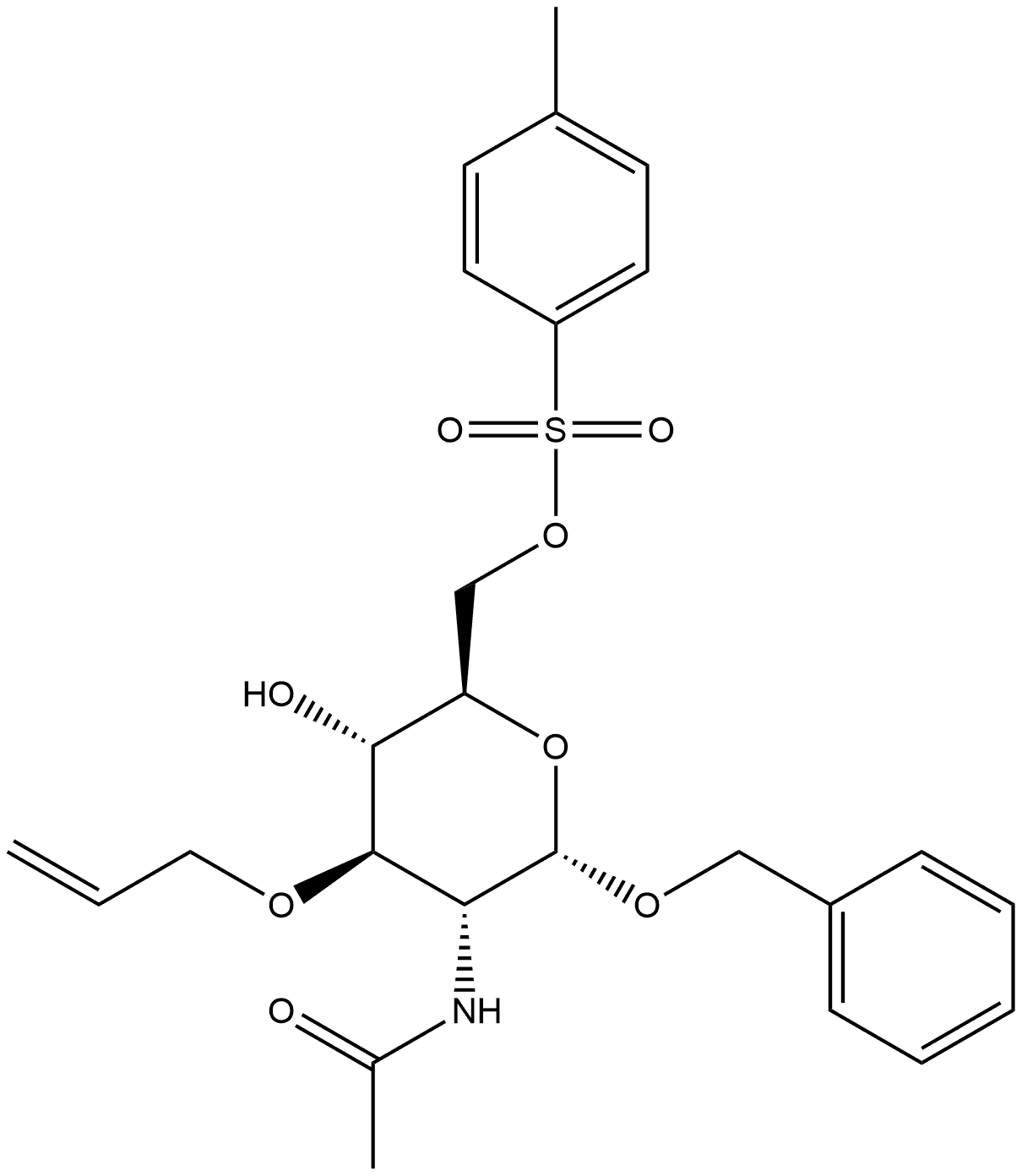 α-D-Glucopyranoside, phenylmethyl 2-(acetylamino)-2-deoxy-3-O-2-propen-1-yl-, 6-(4-methylbenzenesulfonate)