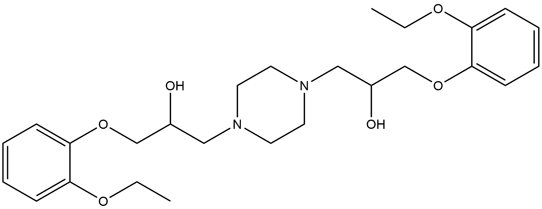 1,4-Piperazinediethanol, α1,α4-bis[(2-ethoxyphenoxy)methyl]- Struktur